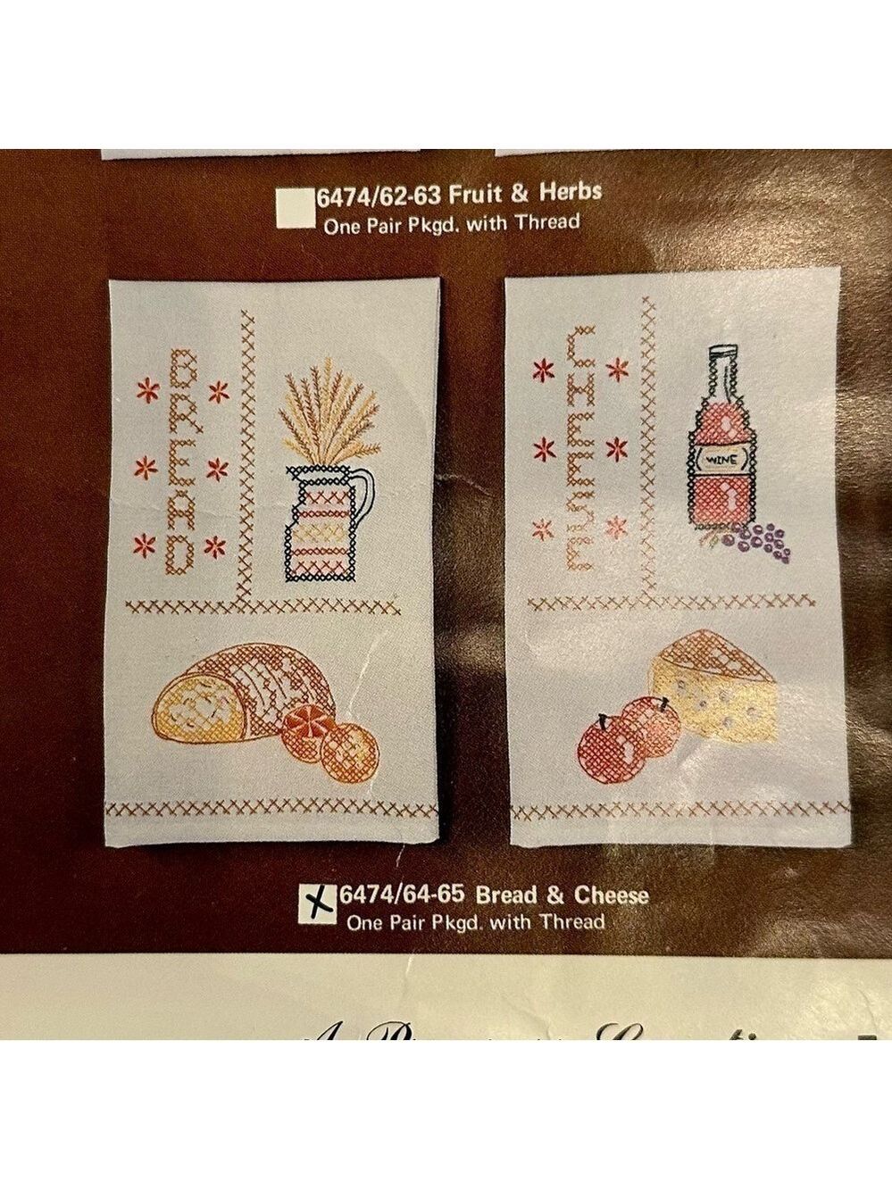 Vintage, Progress, one pair Stamped Kitchen Towels, 17x30”, + Embroidery Thread
